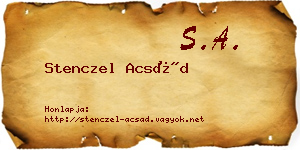 Stenczel Acsád névjegykártya
